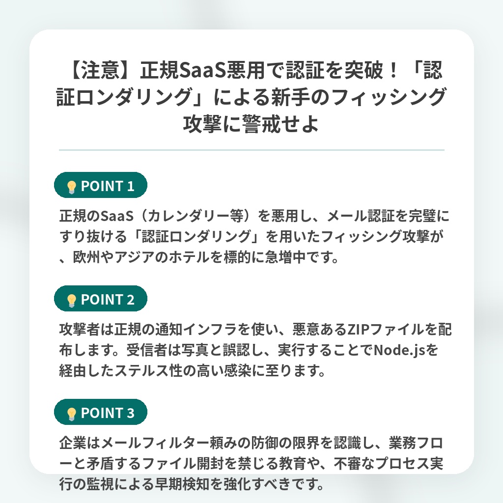 【注意】正規SaaS悪用で認証を突破！「認証ロンダリング」による新手のフィッシング攻撃に警戒せよの注目ポイントまとめ