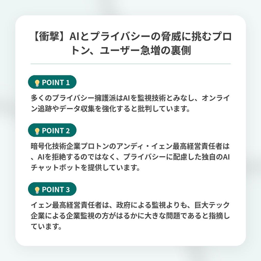 【衝撃】AIとプライバシーの脅威に挑むプロトン、ユーザー急増の裏側の注目ポイントまとめ