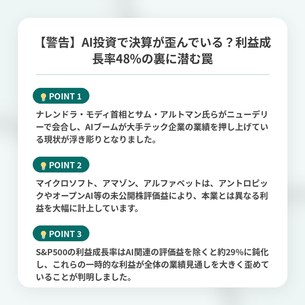 【警告】AI投資で決算が歪んでいる?利益成長率48%の裏に潜む罠の注目ポイントまとめ