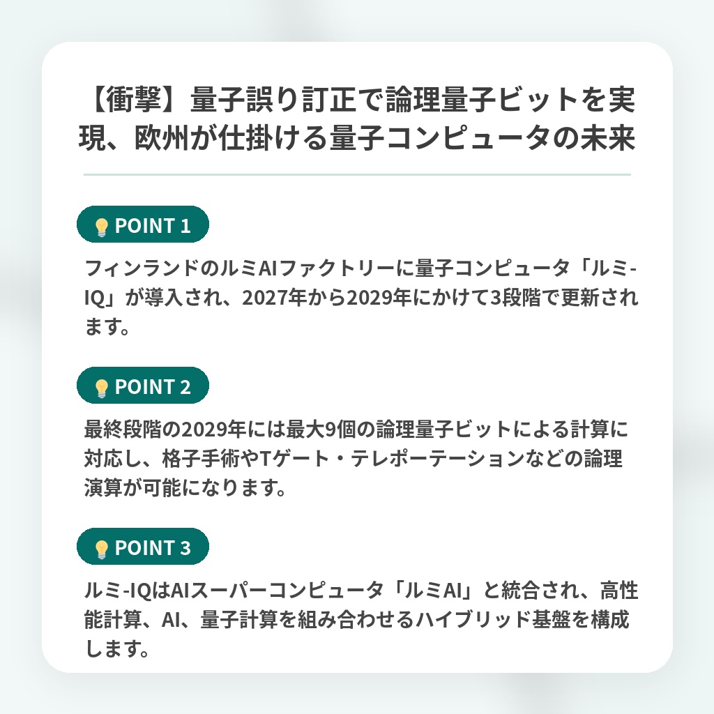 【衝撃】量子誤り訂正で論理量子ビットを実現、欧州が仕掛ける量子コンピュータの未来の注目ポイントまとめ