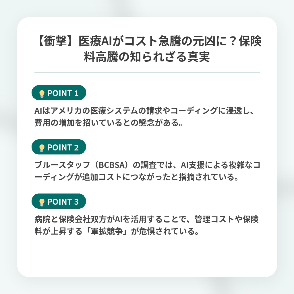 【衝撃】医療AIがコスト急騰の元凶に?保険料高騰の知られざる真実の注目ポイントまとめ