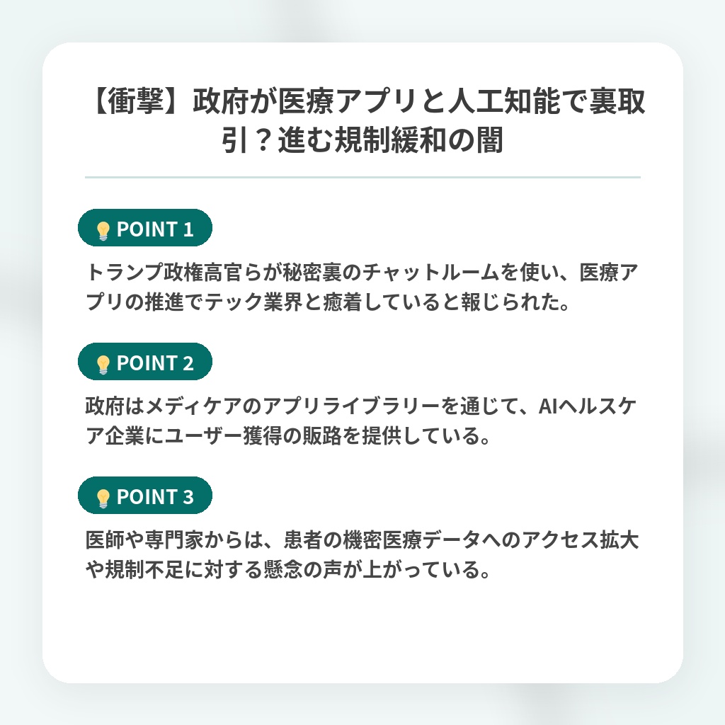 【衝撃】政府が医療アプリと人工知能で裏取引？進む規制緩和の闇の注目ポイントまとめ